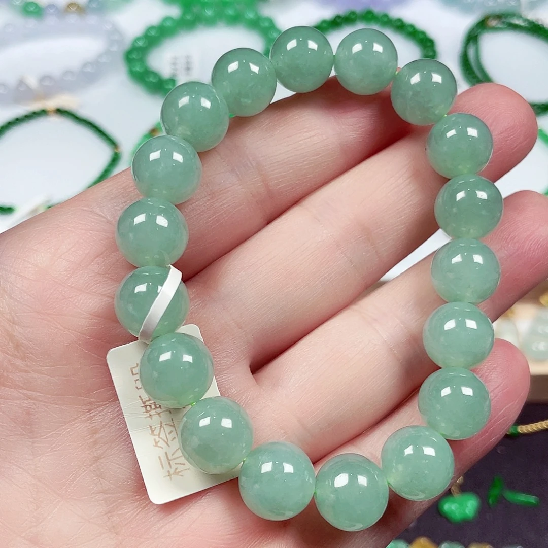 翡翠未镶嵌手链天然缅甸翡翠A货卡11.4