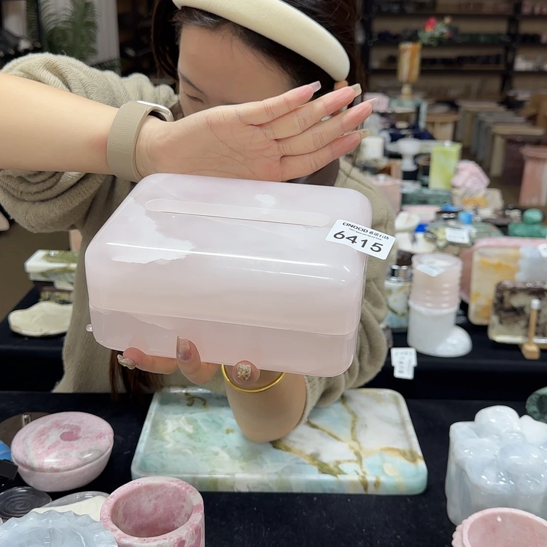 6416 粉玉面包款纸巾盒