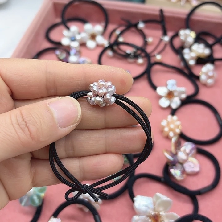 淡水珍珠发饰银S925镶嵌