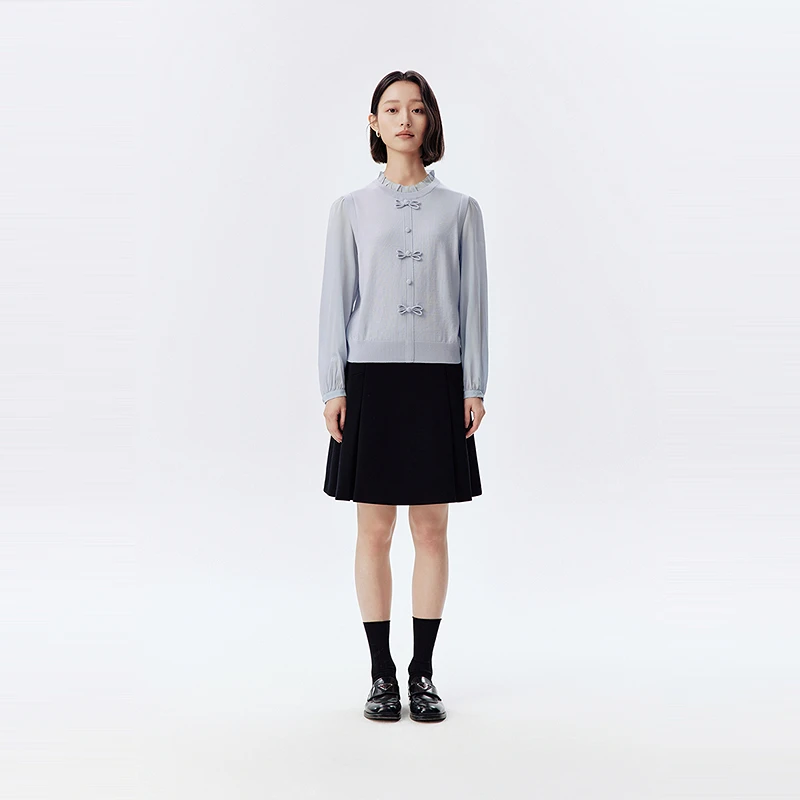 VGRASS新中式国风假两件针织衫25年春季新款气质女装VXZ4P3519D