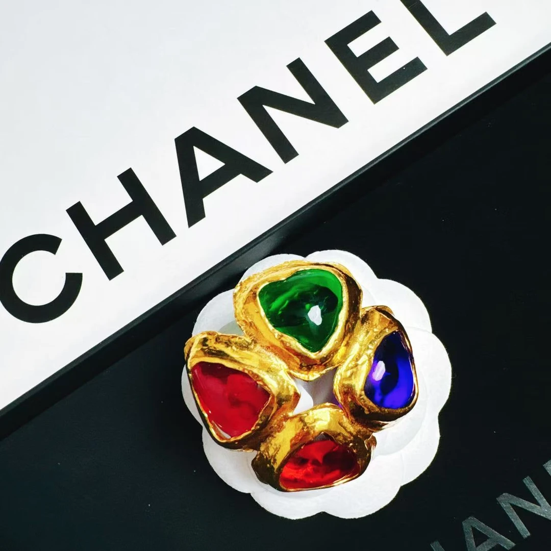 95新 Chanel/香奈儿 柚礼中古/香奈儿四色琉璃胸针LZ406744