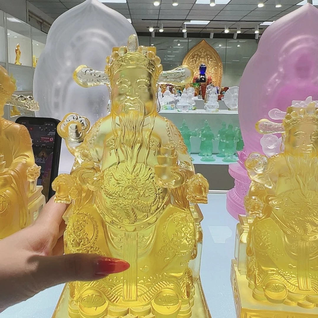 【闪购商品】手工艺品琉璃L***n财神爷 23.5cm