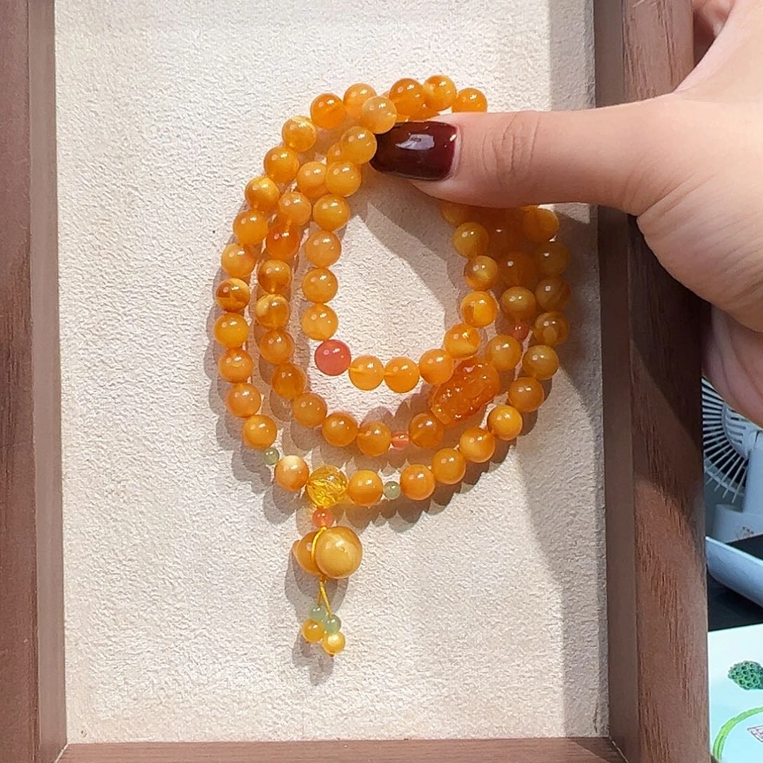 手链蜜蜡未镶嵌7.7mm蜜蜡手串