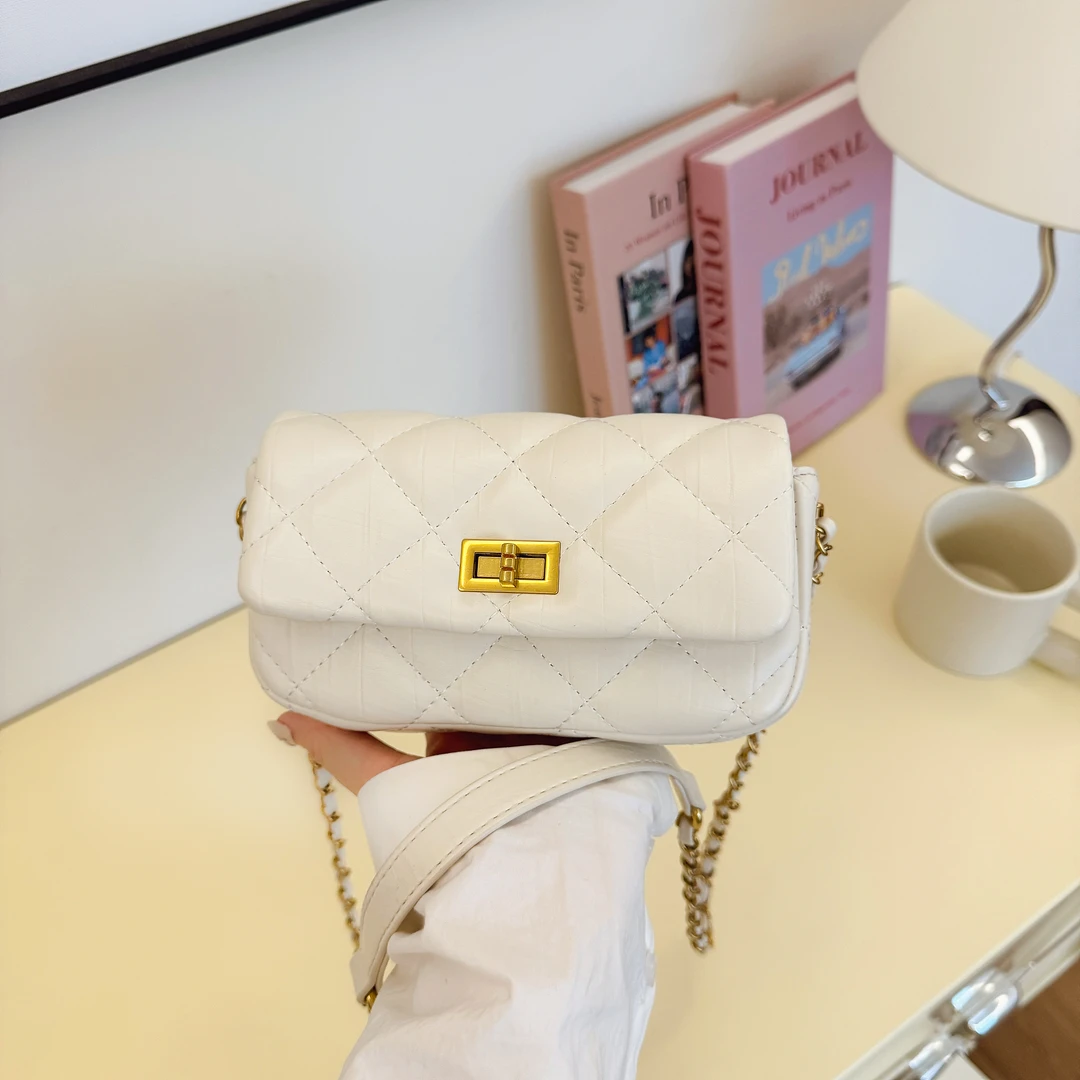 今年流行包包女2025新款春季菱格链条小方包高级感百搭单肩斜挎包