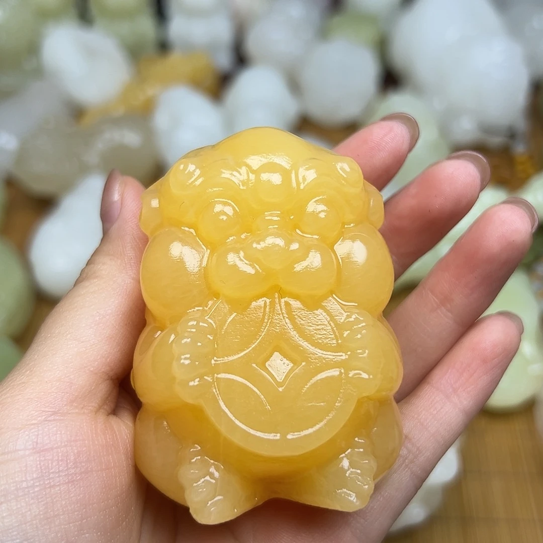 石材梁*沁黄糖色吞金兽