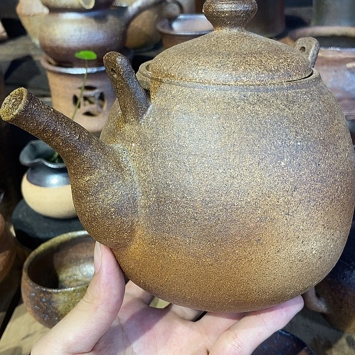 1升粗陶柴烧提梁壶