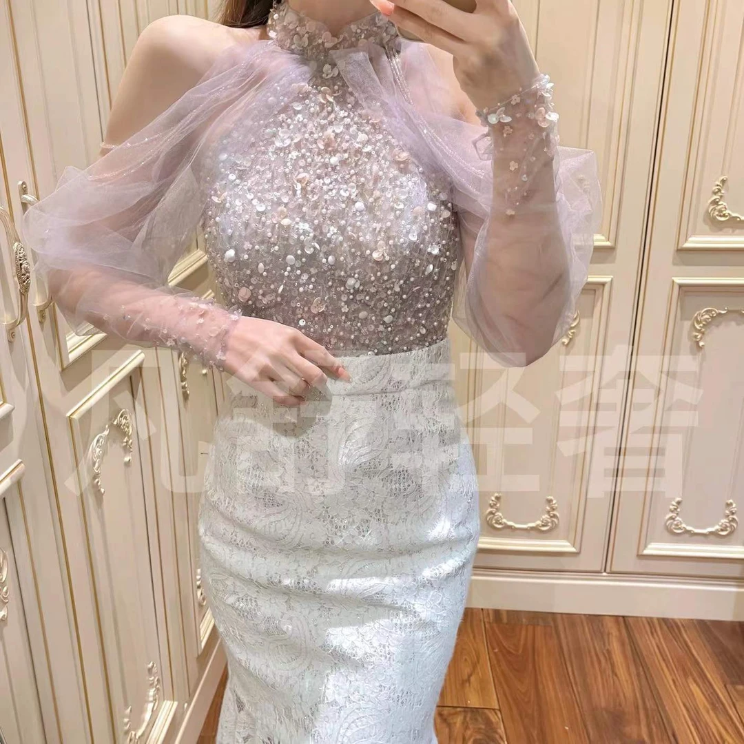 WEIFANSHU/魏凡舒原创繁花星耀私定上衣高端轻奢名媛气质重工衬衫