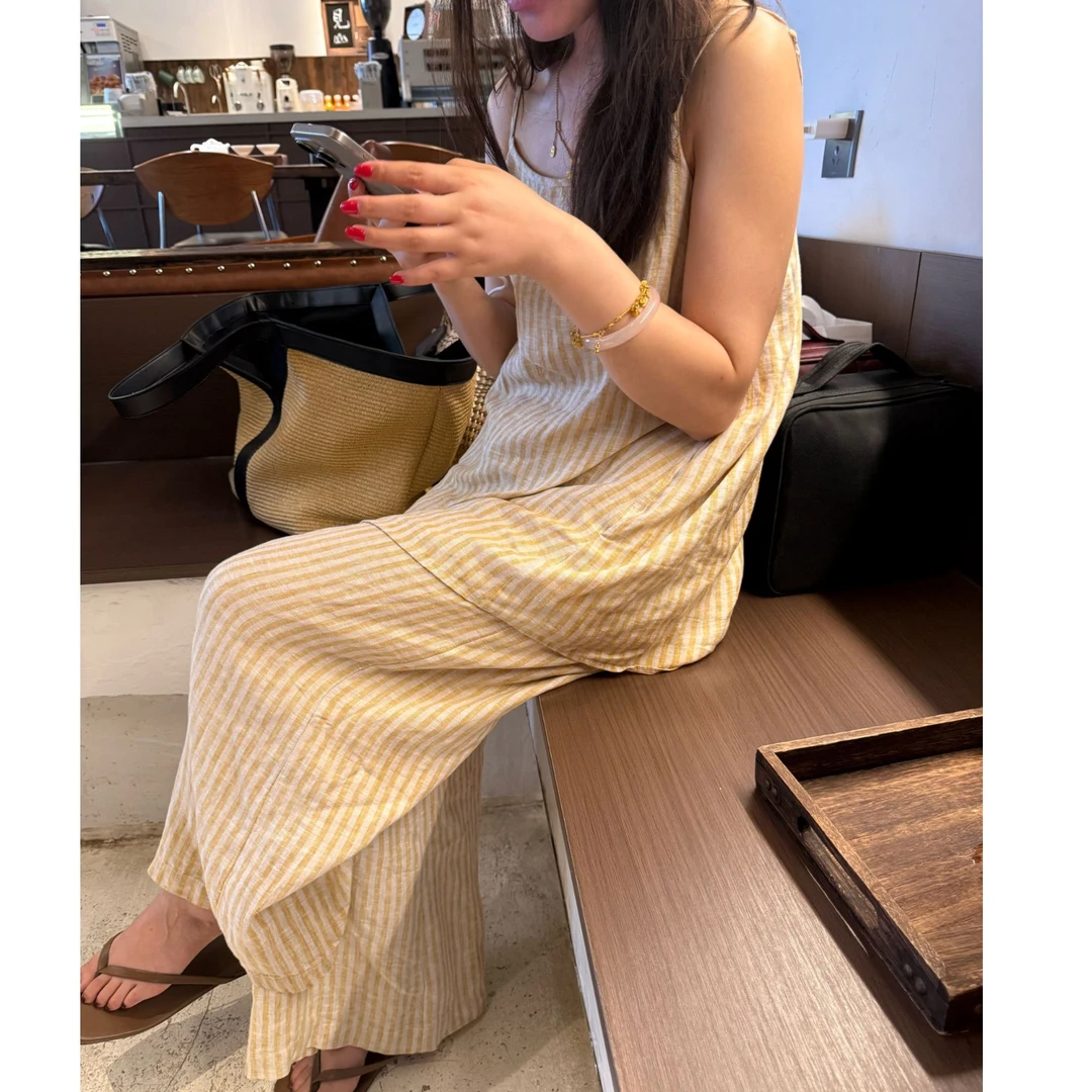 大嘴新款休闲时尚条纹套装3593