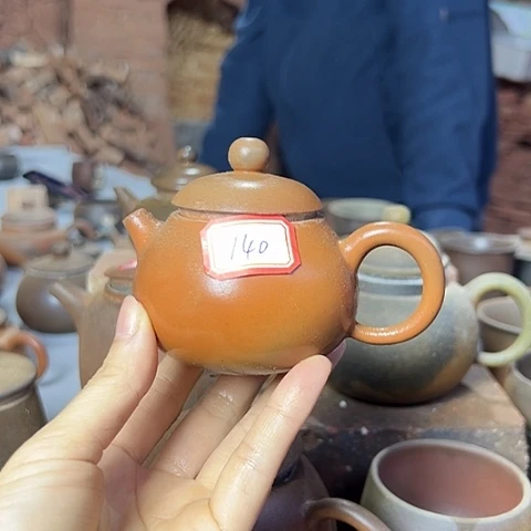 戬谷龙窑柴烧茶壶140