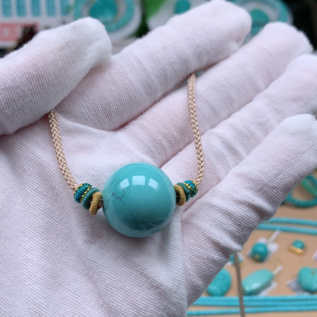 未镶嵌绿松石珠宝奇石20mm