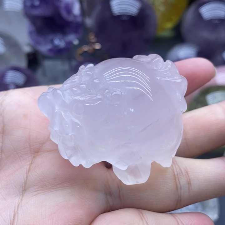 未镶嵌水晶大型摆件（非配饰）870粉水晶龙龟
