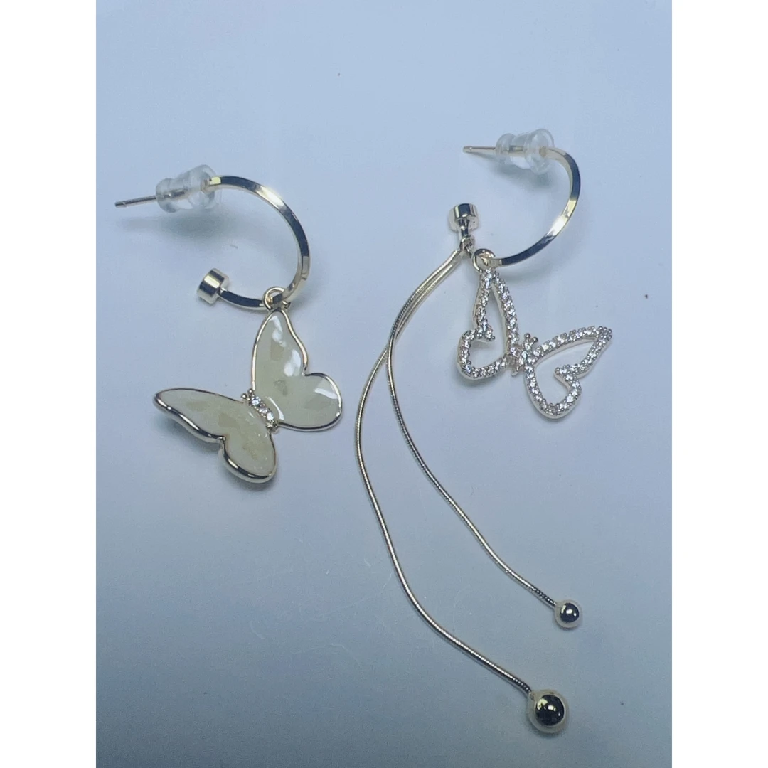 铜合金大理石耳饰  斑斓炫目蝶舞花间流苏耳针耳饰CPE700034百搭