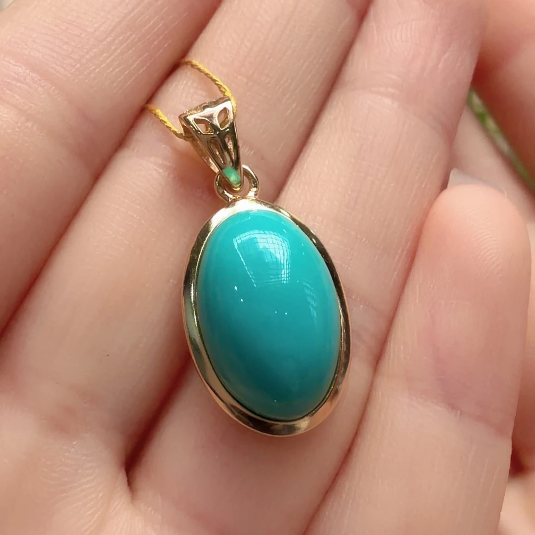 绿松石银S925镶嵌颈饰