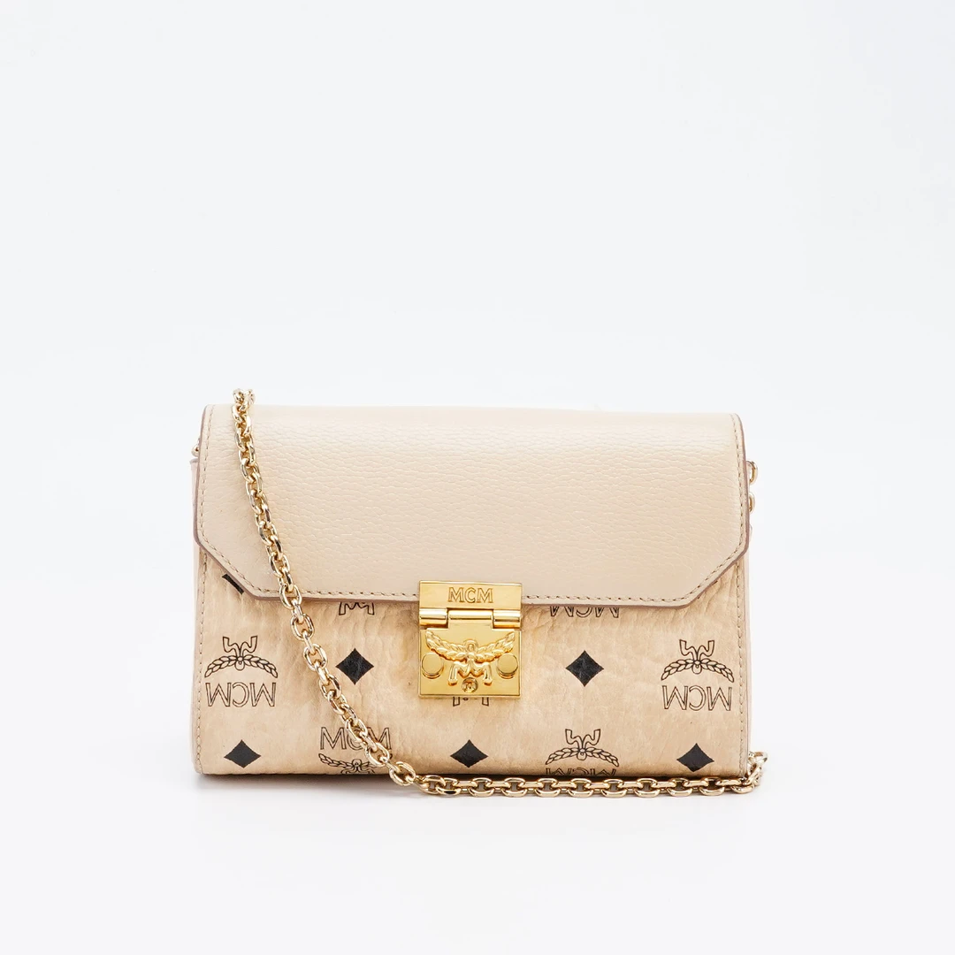 95新 MCM 【MCM专属一口价】米老花拼白色链条包小号/BG22011889