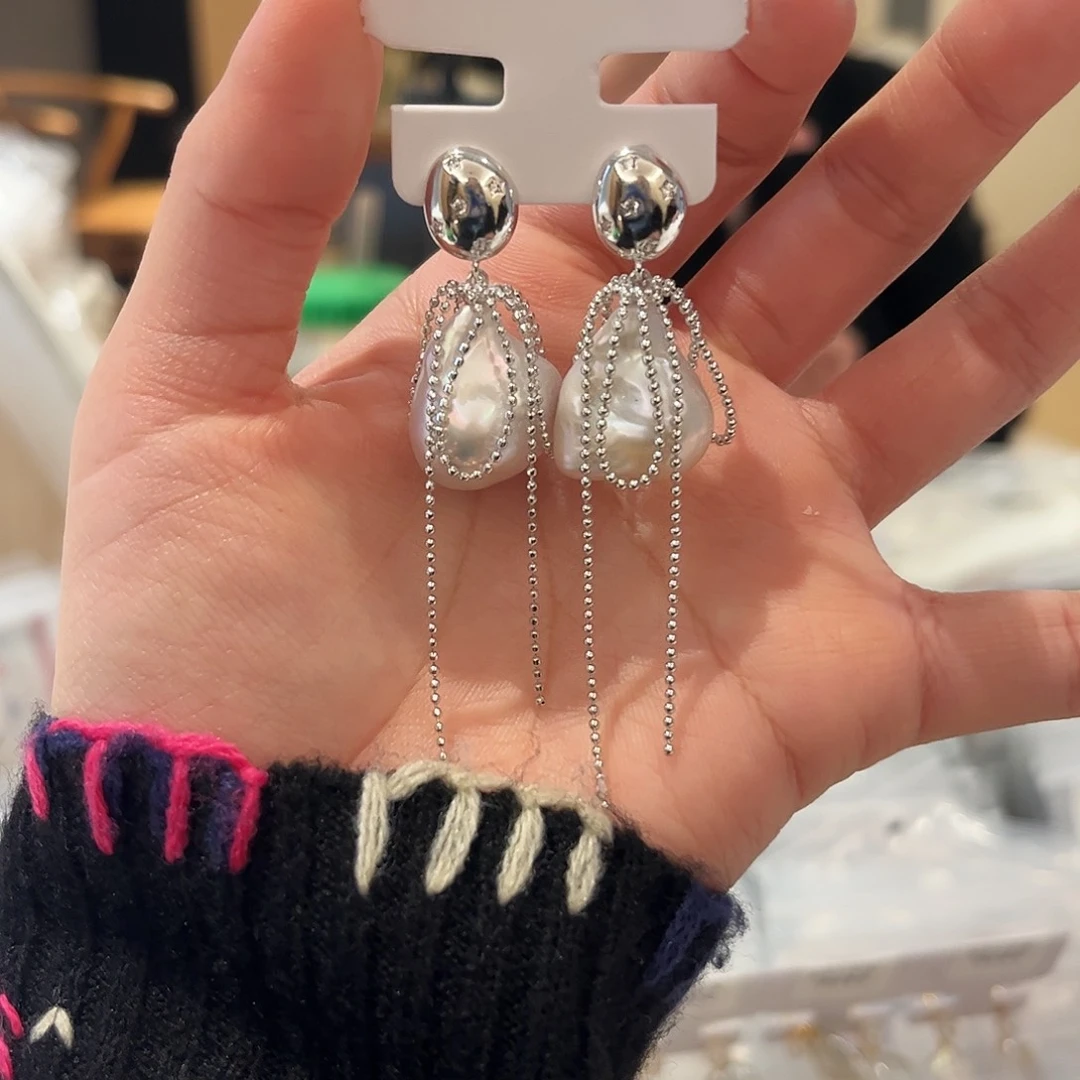 淡水珍珠耳饰合金