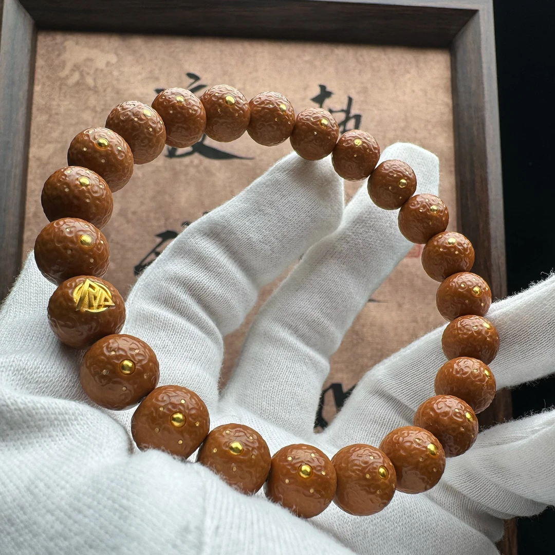 【热爱】璀璨金丹 猴头手串