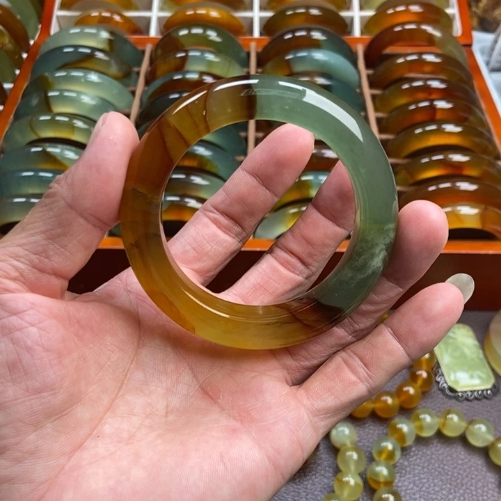 缘***分蛇纹石玉未镶嵌手镯手串戒指吊坠