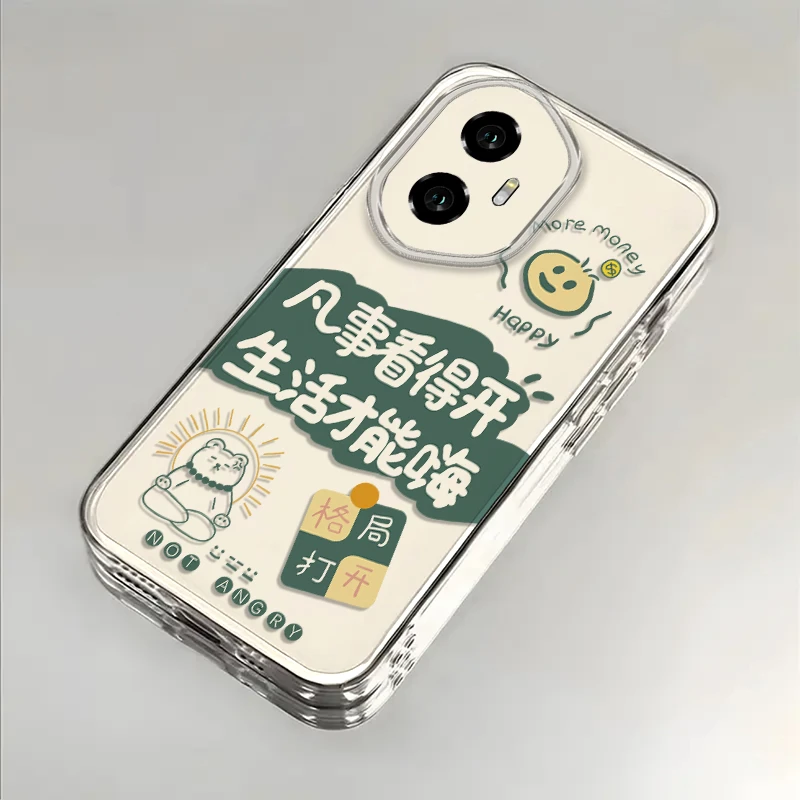 凡事看得开适用荣耀300手机壳荣耀300Pro防摔全包透明保护套可爱