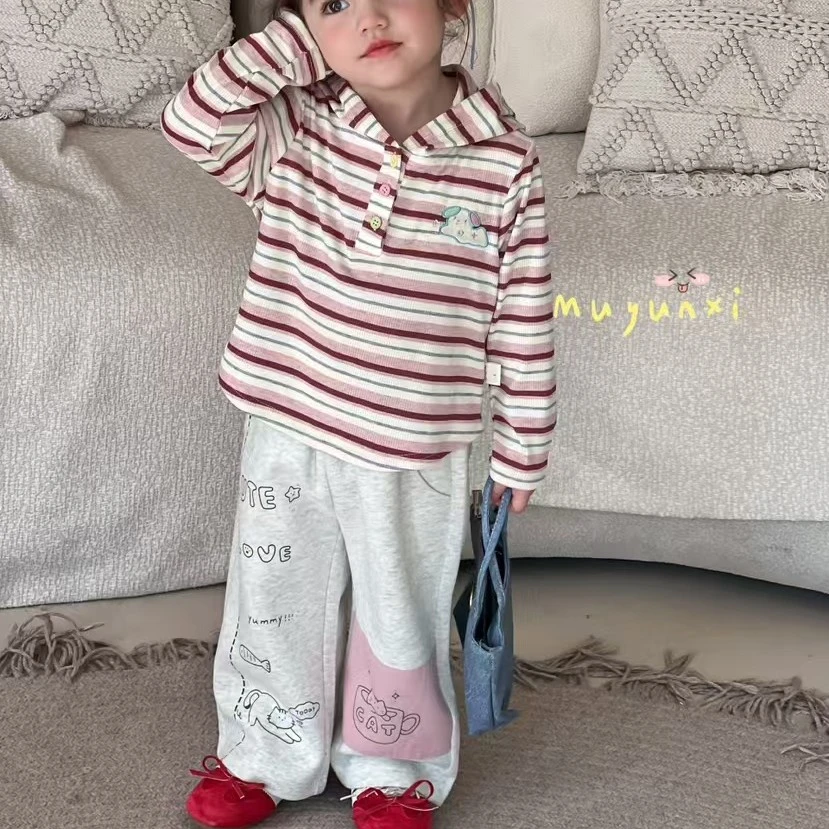 【BaoBao】秋款女童韩版贴布直筒卫裤25578