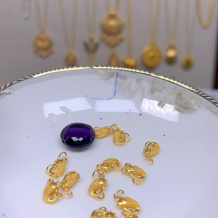 紫晶颈饰银S925镶嵌紫晶925镶嵌63
