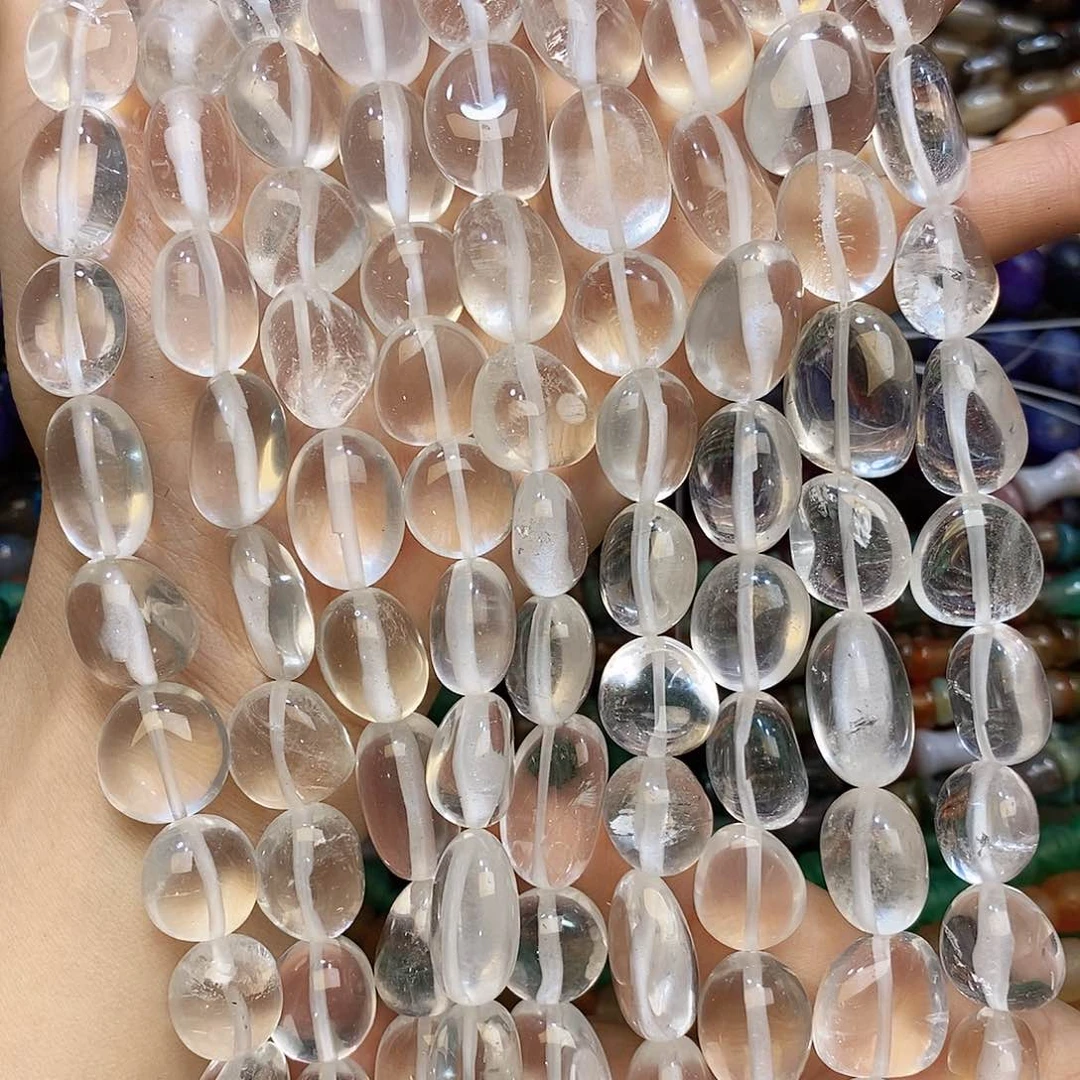 玛瑙/玉髓未镶嵌珠宝半成品白水晶随形一条