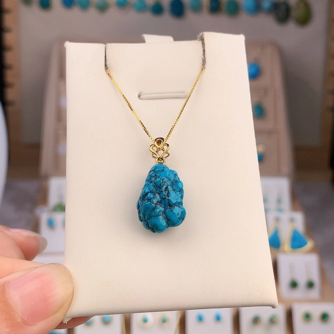 绿松石18K金镶嵌颈饰