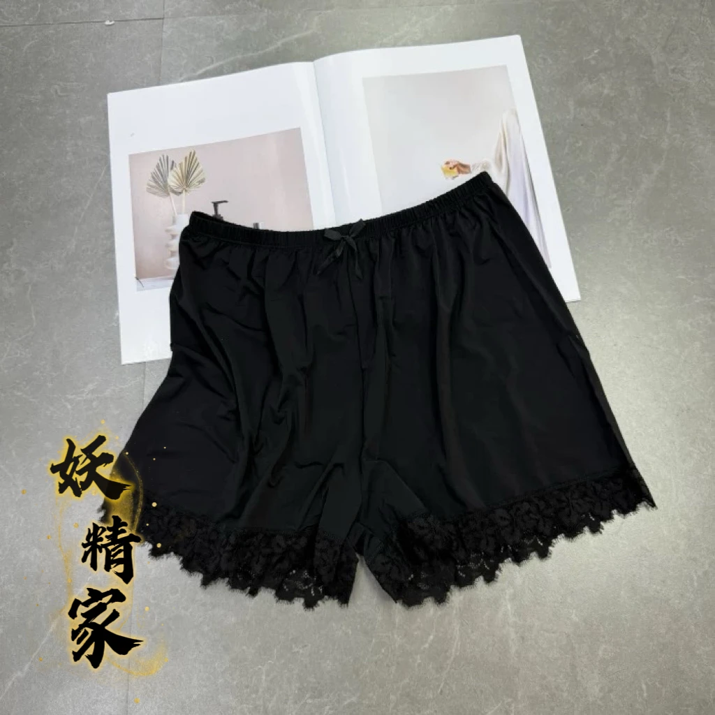 22821【妖精家】欧洲站内搭 松紧腰蕾丝边安全裤底裤短裤
