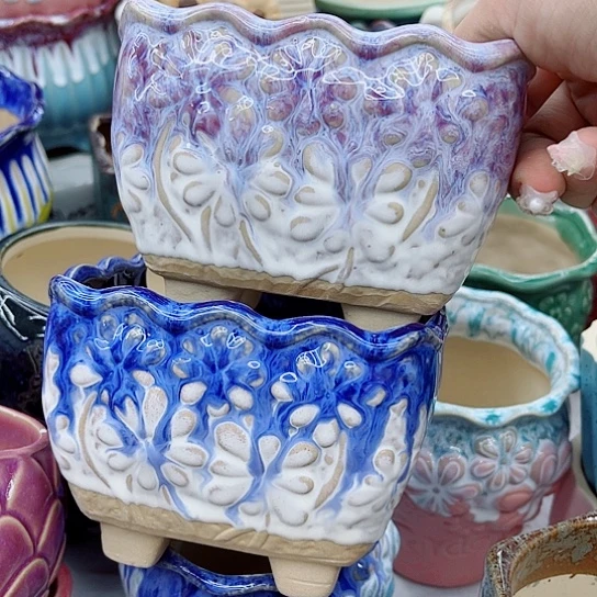 多肉绿植陶瓷花盆9.9包邮，有空