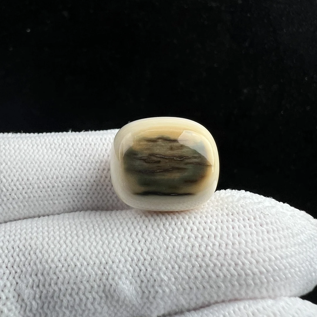 D5993天然猛犸牙 蓝眼睛桶珠15*17mm支持鉴定 假一罚四