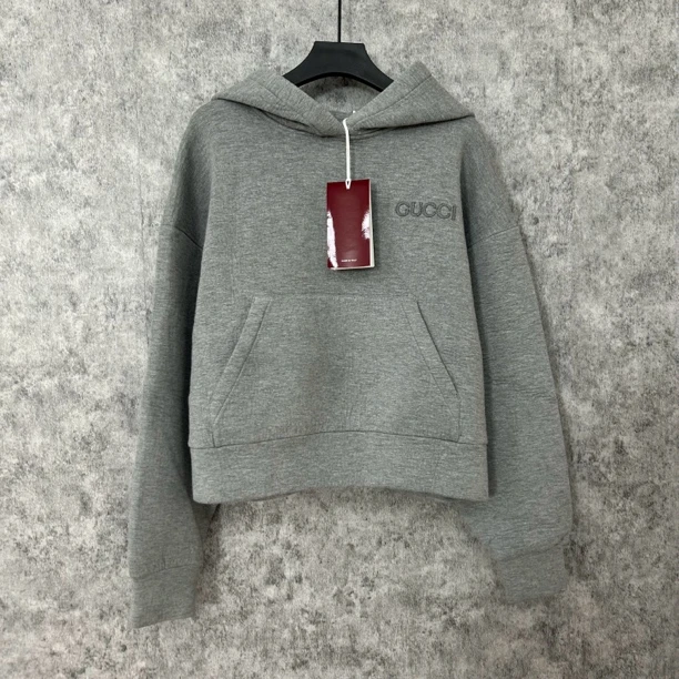 未使用 GUCCI/古驰 灰色字母logo连帽卫衣