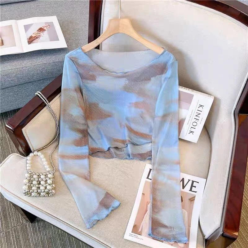 【集合链接】春夏新款扎染时尚防晒网纱长上衣，性感辣妹显瘦百搭器