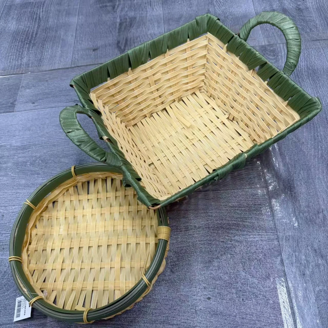 AS2捡漏仿竹编正方形果篮纯手工编织（拍一发二）