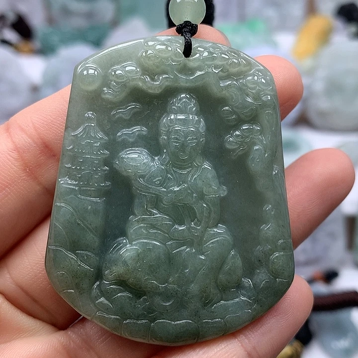 翡翠未镶嵌颈饰普贤菩萨福利洒乌鸡料福利
