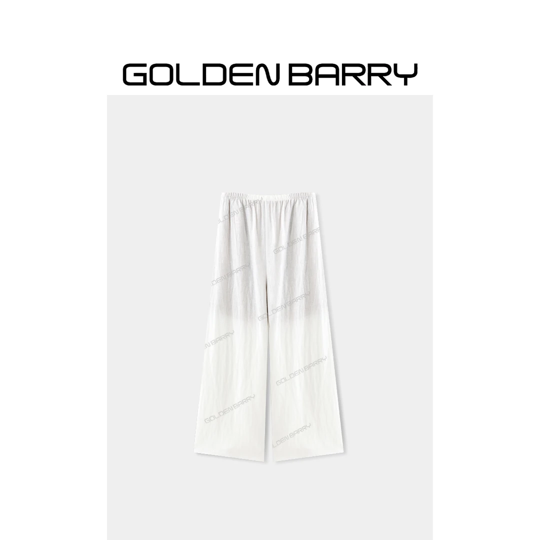 GOLDENBARRY|511110“云朵梦境”极简慵懒亚麻阔腿裤