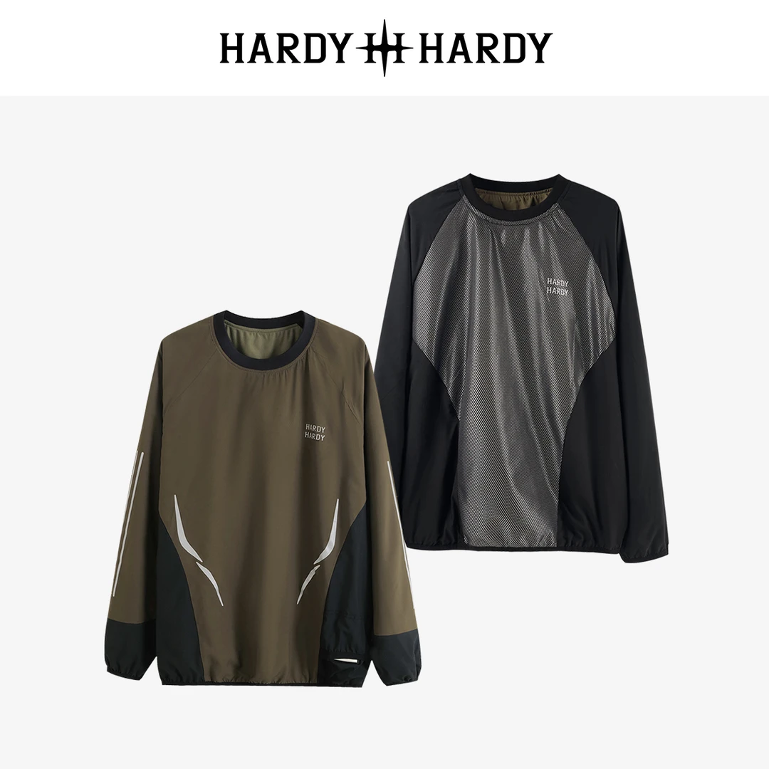 HARDYHARDY春季新品拼接城市运动防水跑步双面穿卫衣男女同款上衣