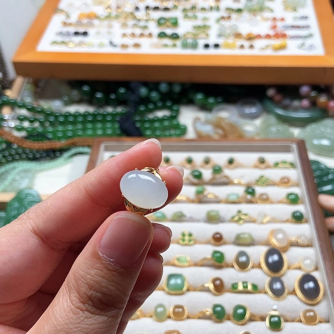 和田玉银S925镶嵌吊坠(不含链)