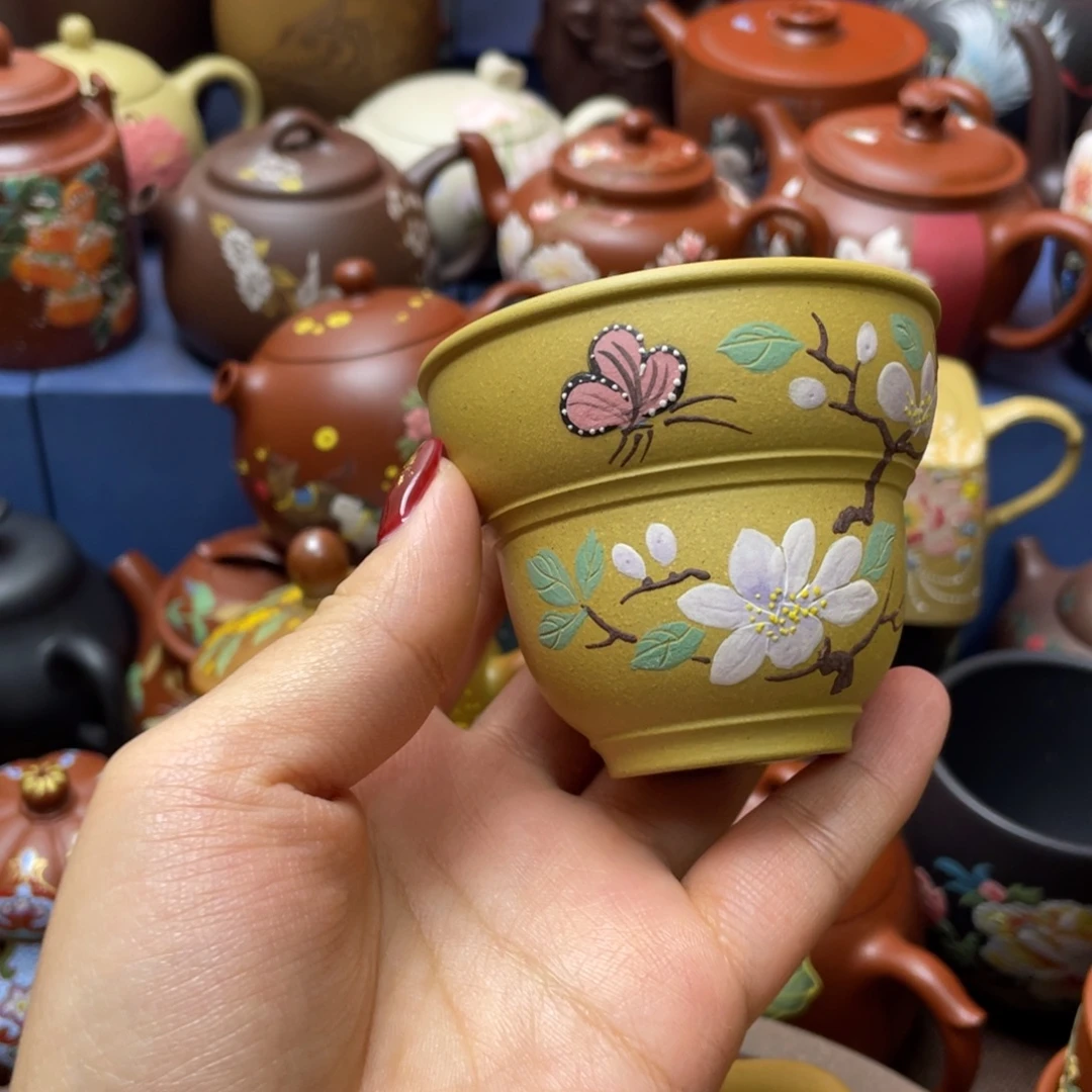 茶杯红泥紫砂主人杯100cc