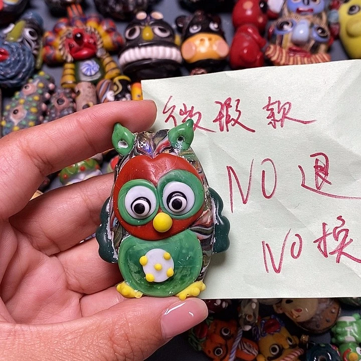 琉璃项链印度尼西亚猫头鹰微瑕no退换ZZ