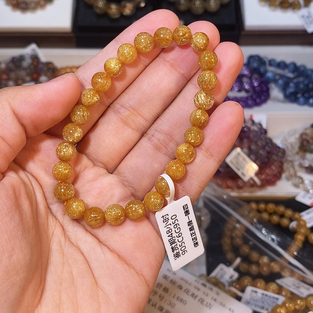 &***店未镶嵌手串发晶收藏烟花钛7.5mm