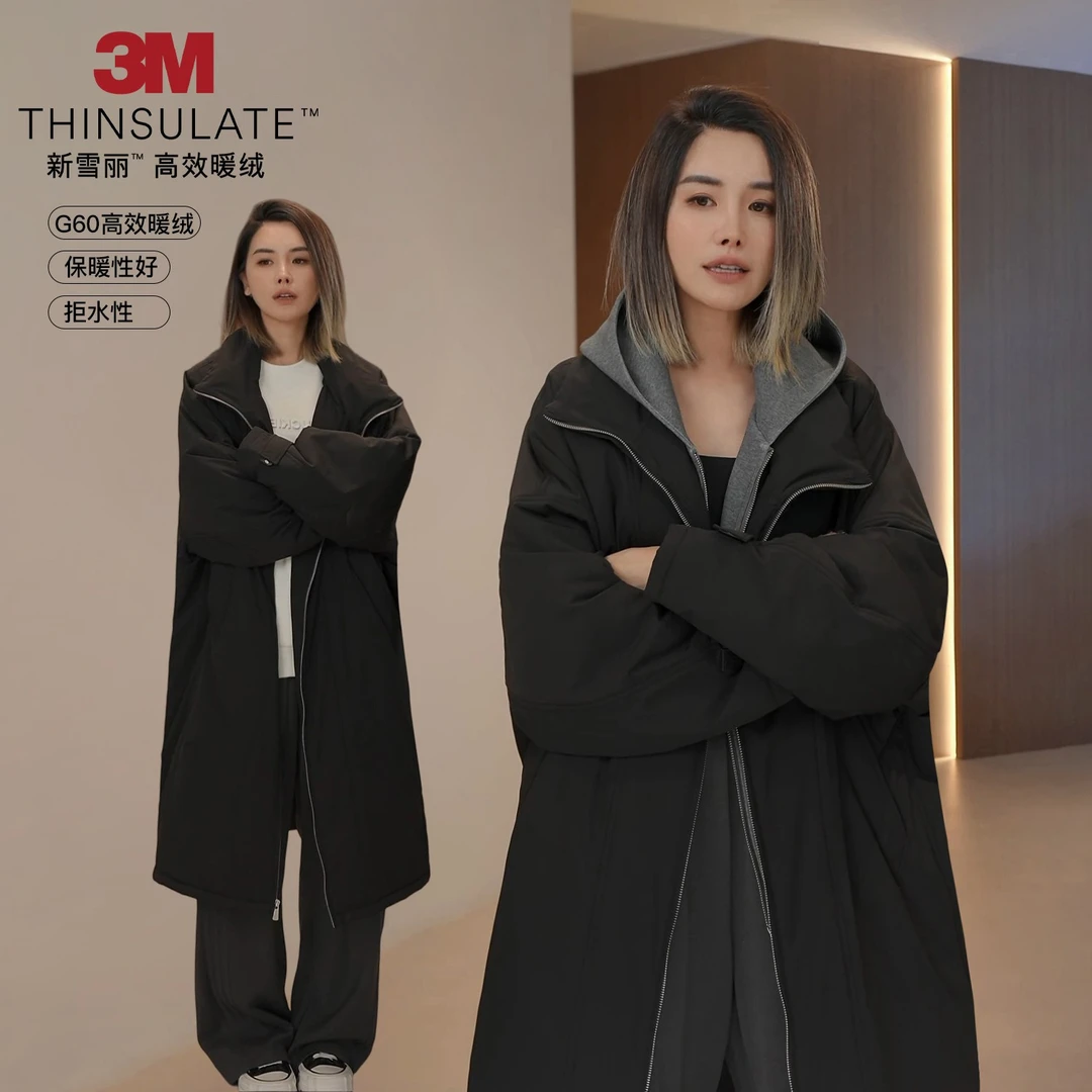辰辰妈【孤独】使用3M新雪丽棉长款大版型轻量棉服外套8406DM