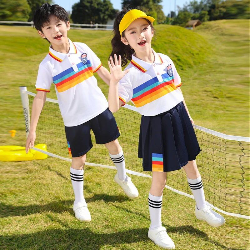 幼儿园园服洋气校服运动夏季球服男演出服小学生班服拉链衫英伦风