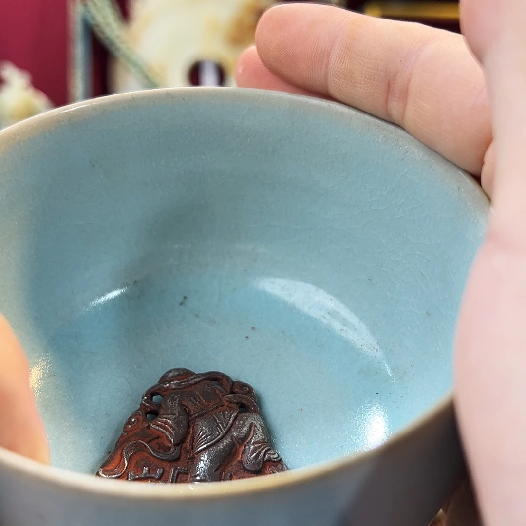 夜***玄瓷片五大名窑瓷器摆件瓷片