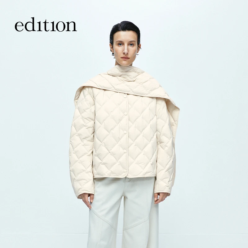 【赵老板专属】商场同款edition围巾领菱格羽绒服#EBD4EIN023