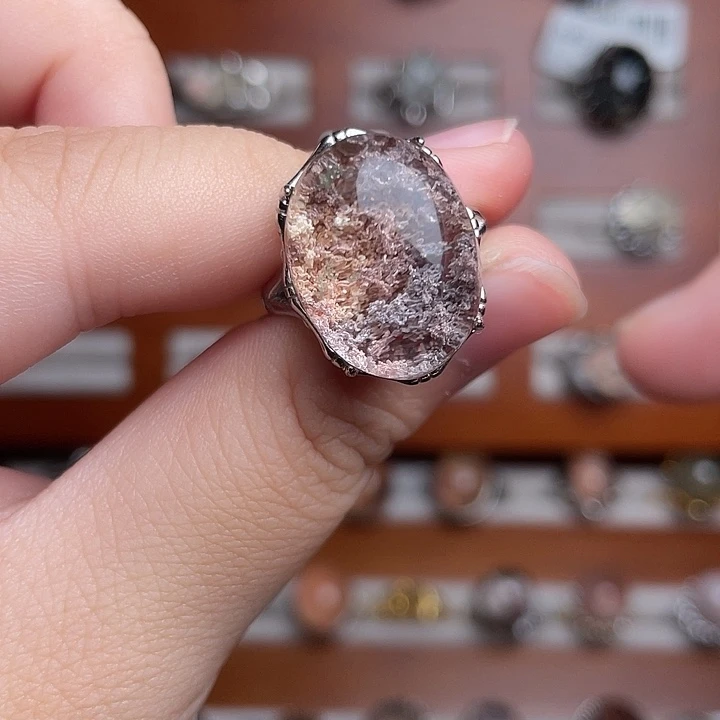 戒指银S925镶嵌水晶
