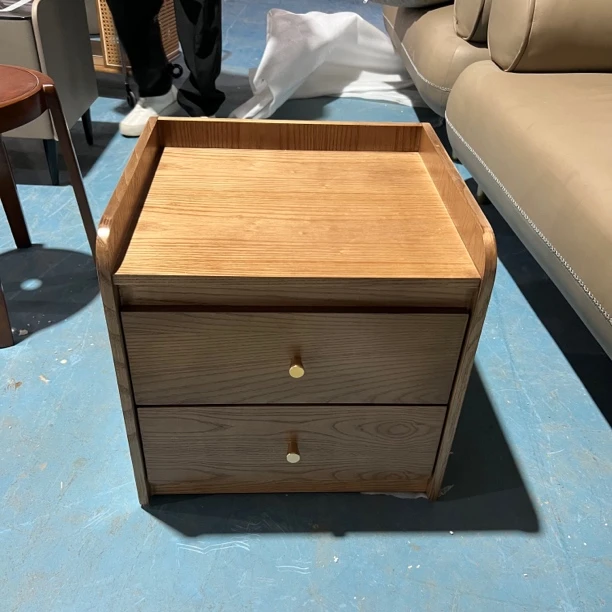 简约中古风白蜡木床头柜