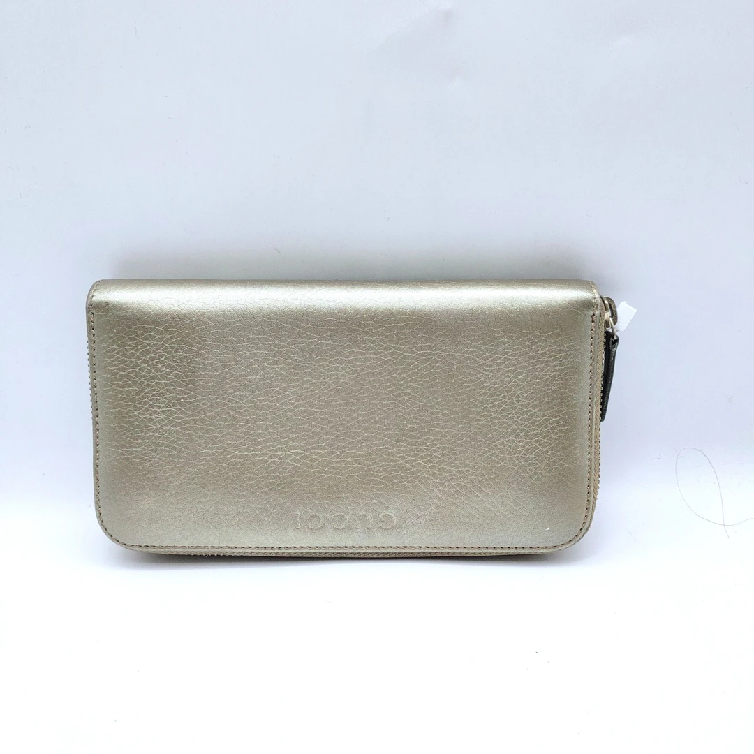 95新 GUCCI/古驰  金色长款钱包 1372 8767