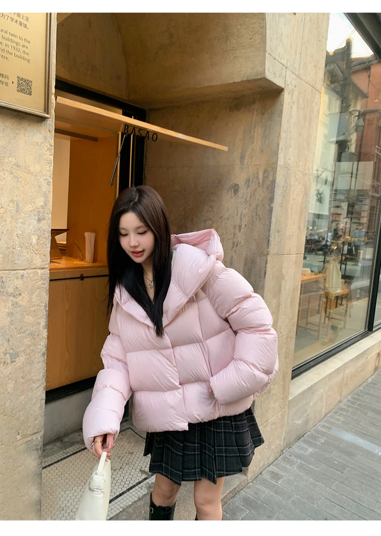 【李李服装】9632鹅绒保暖羽绒服时尚韩版冬季休闲亲暖感女羽绒服女