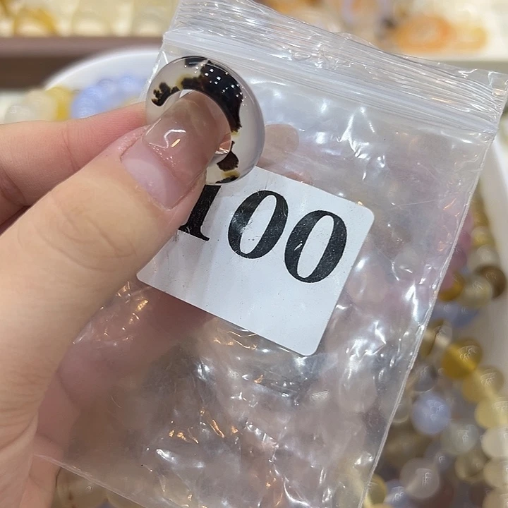 合金戒指玛瑙/玉髓100港7