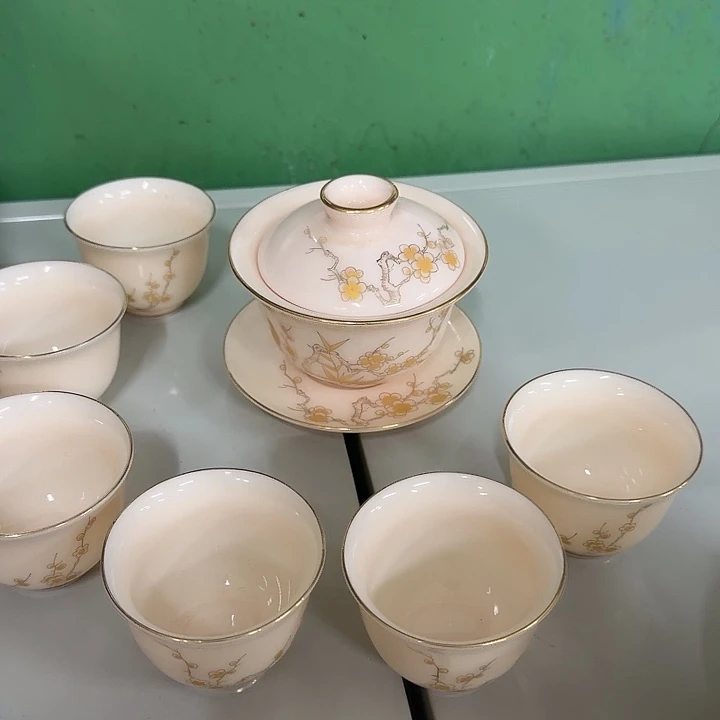 孤品微瑕羊脂玉宝石粉套组