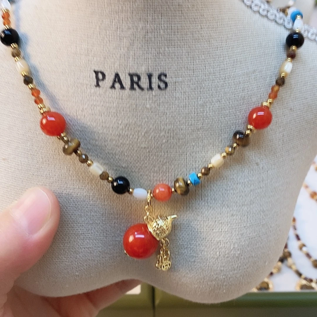 锆石钛钢锆石钛钢红葫芦项链